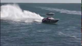 Cowes Teignmouth Torquay Cowes powerboat race 2012 outward leg at Portland Bill [upl. by Derry]