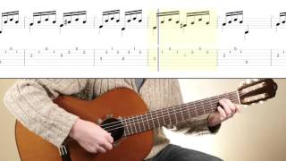 Study In A Minor  D Aguado Simple classical guitar piece with score and TAB [upl. by Enybor]