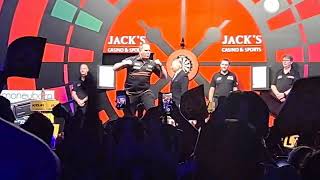 Live Darts Walkon  Dirk Van Duijvenbode amp Gary Anderson  Jacks World Series of Darts Finals 2022 [upl. by Ateikan280]