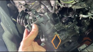 Replacing the Thermostat in a 2013 Mercedes ML350 Applies to 2012  2018 ML350 amp GLE350 W166 [upl. by Pence]