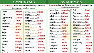 60 Super Useful Synonyms in English to Expand Your Vocabulary Part I [upl. by Romeyn]