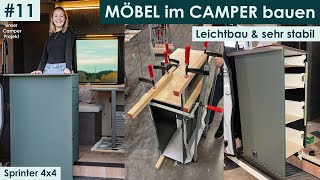 MÖBEL im CAMPER selber bauen  Leichtbau Camper Küche amp Sitzbank  DIY Offroad Campervan Ausbau 11 [upl. by Cinamod]