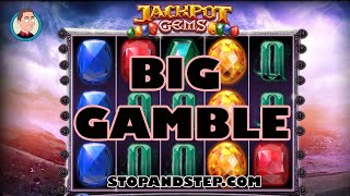 Jackpot Gems £500 Jackpot Slot Machine BIG GAMBLE [upl. by Riccio116]