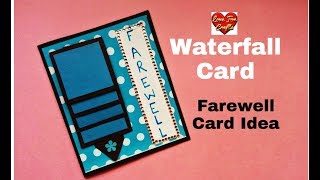 Waterfall Card Tutorial  Handmade Farewell Card Idea [upl. by Aynosal]