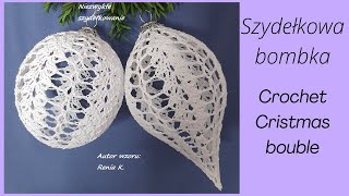 Bombka z listkami 8 cm szydełkoJeden wzórAuthor Renia K Crochet Cristmas ornaments [upl. by Arno]