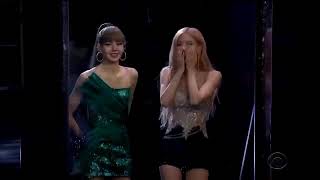 Blackpink Lisa amp Rose Late Late Show with James Corden The Flinch game [upl. by Albrecht]