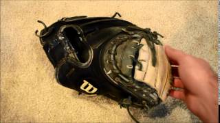 Wilson A2000 A2403 Catchers Mitt Relace  Web and Spiral  Baseball Glove Repair [upl. by Enimisaj]