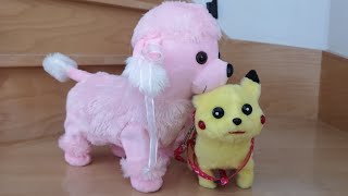 Walking amp Dancing pink and yellow dogs robot collection [upl. by Anatnas475]