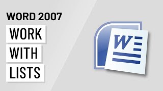 Word 2007 Working with Lists [upl. by Dammahum]