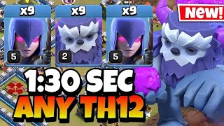 TH12 Yeti Witch Attack With 8 Zap Spell  Best TH12 Attack Strategy in Clash of Clans [upl. by Ivett]