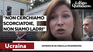 Ucraina la viceministra Dzhaparova “Non cerchiamo scorciatoie per ingresso in Ue non siamo ladriquot [upl. by Nuhsar]