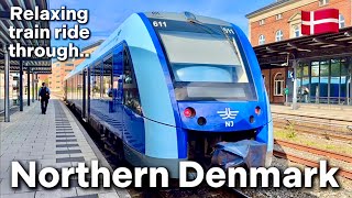 From Denmarks large Northsea port Hirtshals to Aalborg station via NJ regional train  🇩🇰 Denmark [upl. by Buckie61]