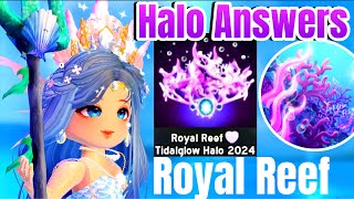 ALL NEW 2024 FOUNTAIN HALO ANSWERS TO WIN 🪸THE ROYAL REEF TIDALGLOW HALO IN ROYALE HIGH EASY GUIDE [upl. by Kaasi]