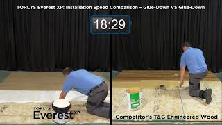 TORLYS Everest XP  Installation Speed Comparison Glue Down VS Glue Down [upl. by Lohner]