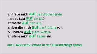 Verben mit der Präposition auf mit der Bedeutung Zukunft [upl. by Nomra]