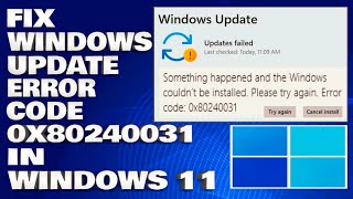 How To Fix Windows Update Error Code 0x80240031 on Windows 1011 Solution [upl. by Lleryt]