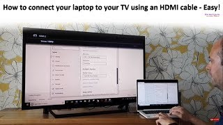 How to connect your laptop to your TV using an HDMI cable  Easy [upl. by Berga]