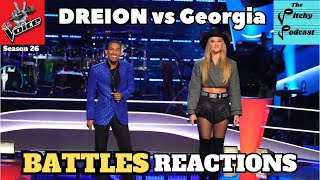 NBCs The Voice Season 26 Battles REACTIONS DREION vs Georgia [upl. by Ierbua913]