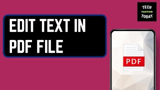 How to Edit Text in PDF File [upl. by Powel]