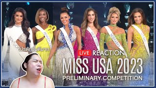 REACTION MISS USA 2023 PRELIMINARY  SPRITE BANG [upl. by Accber]