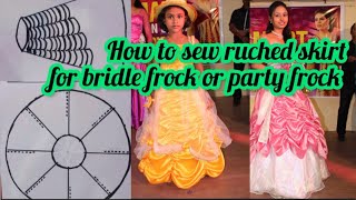 How To Sew Ruched Skirt For Bridle Frock Or Party Frock Pattern Drafting amp Sewing Video [upl. by Sikram]