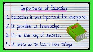 10 Lines Essay On Importance Of Education In English l Essay On Importance Of Education l [upl. by Alleen280]