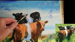 Belted Galloway Cattle Painting Part 13 [upl. by Ojyllek15]