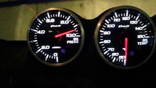 Nissan Skyline R33 GTST  RB25DET  Oil Pressure from cold [upl. by Aleuname657]