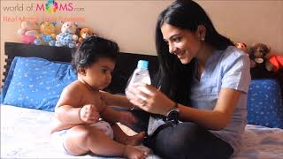 Surbhis Baby Dove Rich Moisture Baby Massage Oil Review  Real Moms Real Reviews [upl. by Buyers]