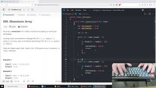 Solving leetcode problems  896 Monotonic Array [upl. by Awram273]