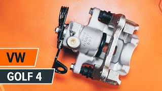 Wie VW GOLF 4 hinteren Bremssattel wechseln  TUTORIAL AUTODOC [upl. by Seavir915]