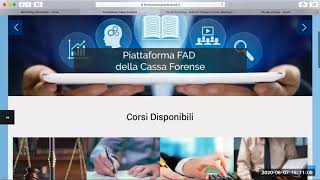 La piattaforma FAD della Cassa Forense crediti formativi gratuiti in materia previdenziale [upl. by Tema87]