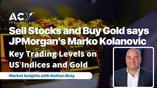 Sell Stocks and Buy Gold says JP Morgan  Key Trading Levels on US Indices and Gold [upl. by Alver222]