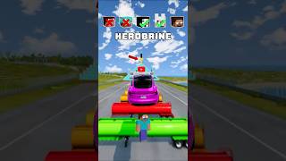 NOOB vs PRO vs HACKER vs HEROBRINE Car Jump Challenge 7 🤗 🚗 shorts beamngdrive [upl. by Proffitt]