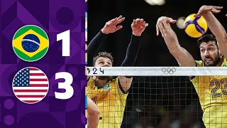 BRASIL x ESTADOS UNIDOS  VOLEI MASCULINO  QUARTAS DE FINAL  JOGOS OLÍMPICOS 2024 [upl. by Burdelle]