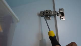 how to adjust cabinet door hinges DIY [upl. by Lorain]