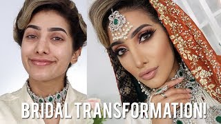 Glam Pakistani Wedding Bridal Makeup Tutorial [upl. by Ardnasxela696]