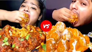 MADDY EATS VS BHARAT EATING SHOW INDIAN FOOD MUKBANG ASMR  BIG BITES EATING Foodie India [upl. by Uolyram]