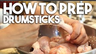 How to skin and prepare CHICKEN DRUMSTICKS [upl. by Cindie400]