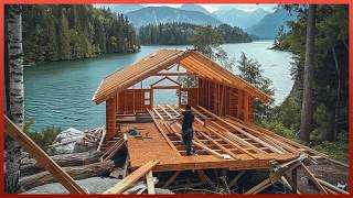 Man Spends 15 YEARS Building Amazing River CABIN  Start to Finish by DmitryLukinDIY [upl. by Iemaj]