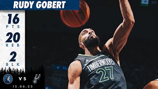 Rudy Gobert DOUBLEDOUBLE Against Spurs  120623 [upl. by Orelee]