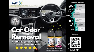 How to use BactiX Total Release Spray in car  Remove Odor amp Kills 999 germs amp bacteria [upl. by Assirat]