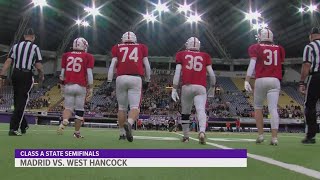 2024 IHSAA class A state football semifinals results Madrid vs West Hancock [upl. by Lehsar]