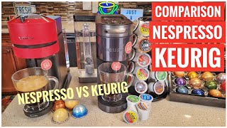 Nespresso VS Keurig Coffee Maker Which One Is Better KCup VS Vertuoline Pods [upl. by Adnirod464]