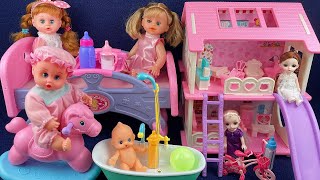 10 Minutes Satisfying with Unboxing Pink Barbie House Cute Baby Bath Play Set Review Toys  ASMR [upl. by Dacey]