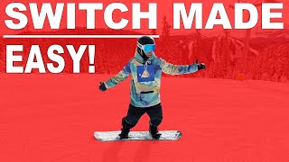 How To Ride SWITCH on your Snowboard in 5 EASY steps Ultimate Beginner Guide [upl. by Etnoed336]