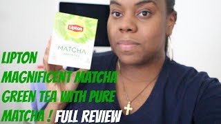 Lipton Magnificent MATCHA green tea FULL REVIEW [upl. by Aicemat815]