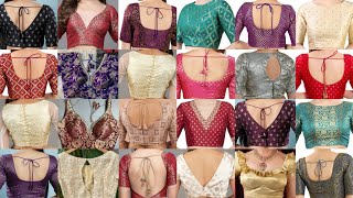 New Brocade Banarasi Blouse Neck Pattern  Brocade Fabric Blouse Design  Brocade Blouse ke Designs [upl. by Romulus698]