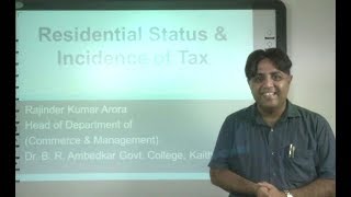 Income Tax Residential Status and Incidence to Tax in Hindi under ELearning Program [upl. by Helms762]