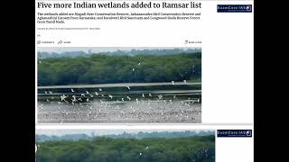 Five more Indian wetlands added to Ramsar list [upl. by Lesde]